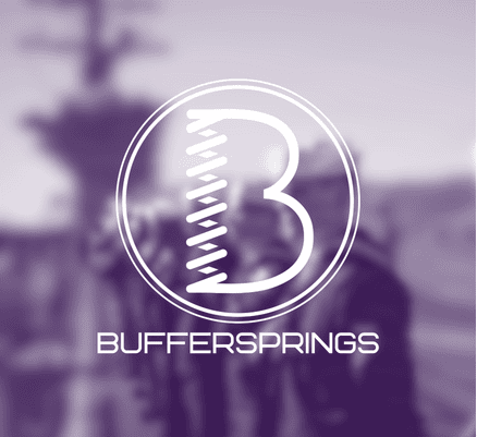 BufferSprings logo overlaying blurred purple background